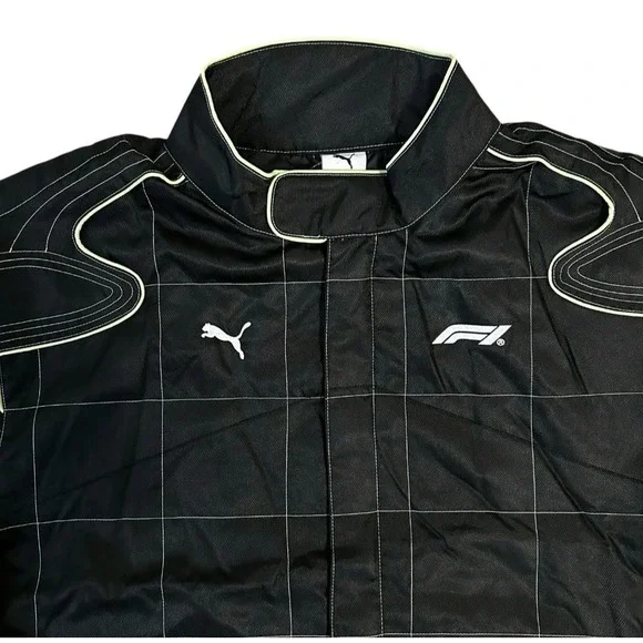 Men PUMA F1‎ Racing Full Zip Jacket Black Casual Athletic Sweater 631639 01 Sz L